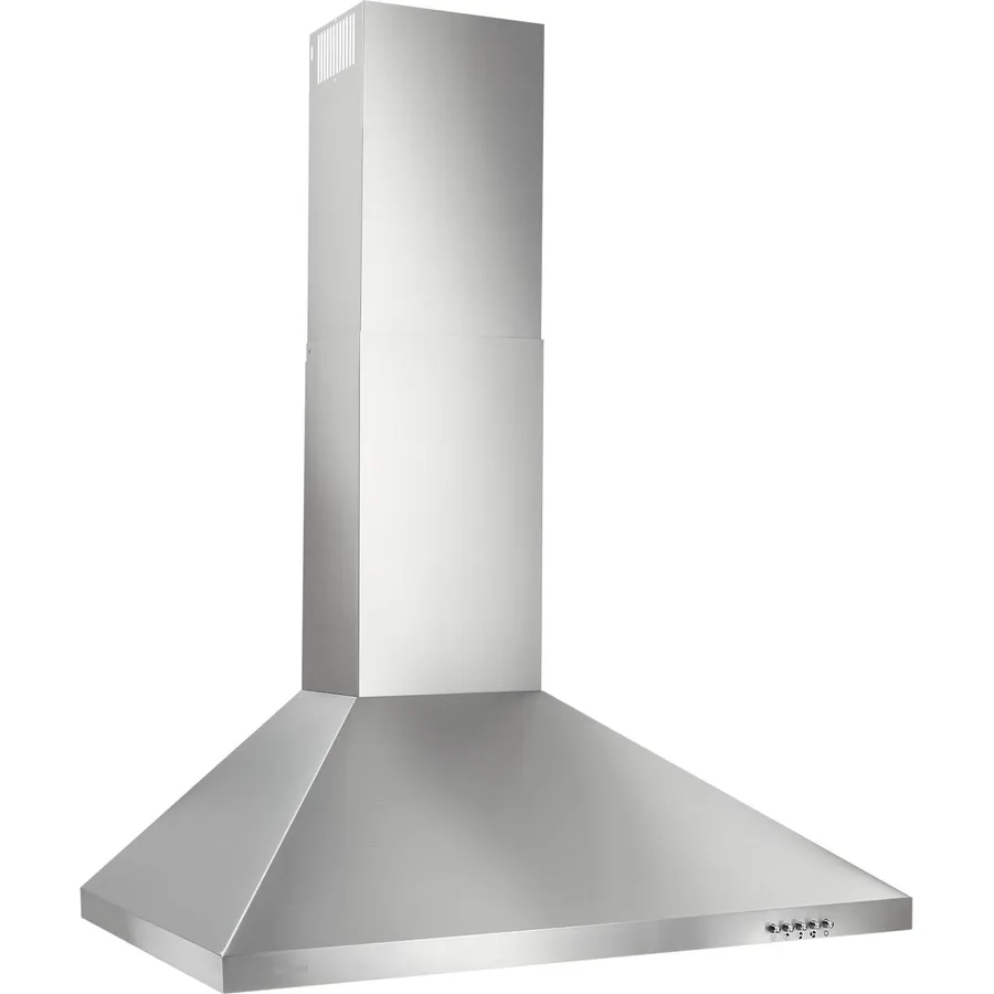 Broan-NuTone BWP2304SS 30-inch Wall-Mount Convertible Chimney-Style Pyramidal Range Hood with 3-Speed Exhaust Fan and Light, Stainless Steel