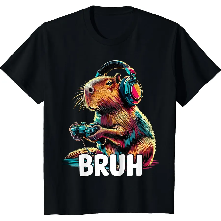 Bruh Capybaras Funny Video Games Capybara T-Shirt