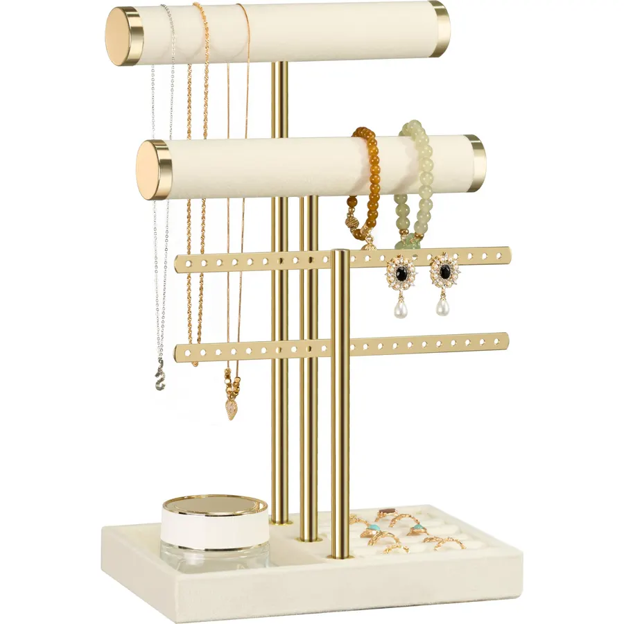 bussdis 2 Tier Bracelet Holder Display, Necklace Holder Organizer, Black
