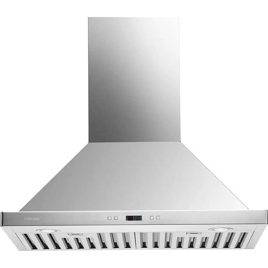 CAVALIERE 30" inch Ducted/Ductless Convertible Digital Wall Mount Range Hood, Kit included, 6 Speed, With Premium 201 Stainless Steel, 462 CFM, Baffle Filter, LED lights, Touch controls