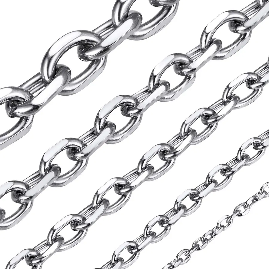 ChainsHouse Stainless Steel Cable Chain Necklaces for Men Women
