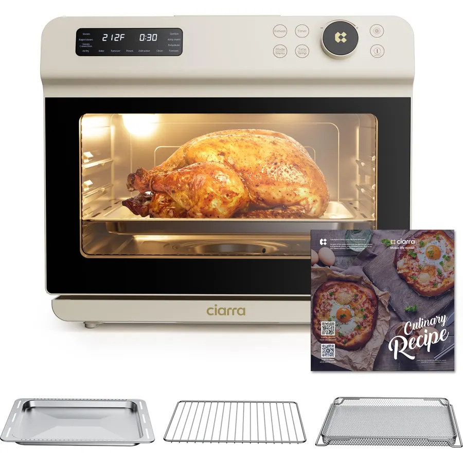 CIARRA 12-in-1 Countertop Steam Oven with Air Fryer, 25.4QT Nosh Oven Pro