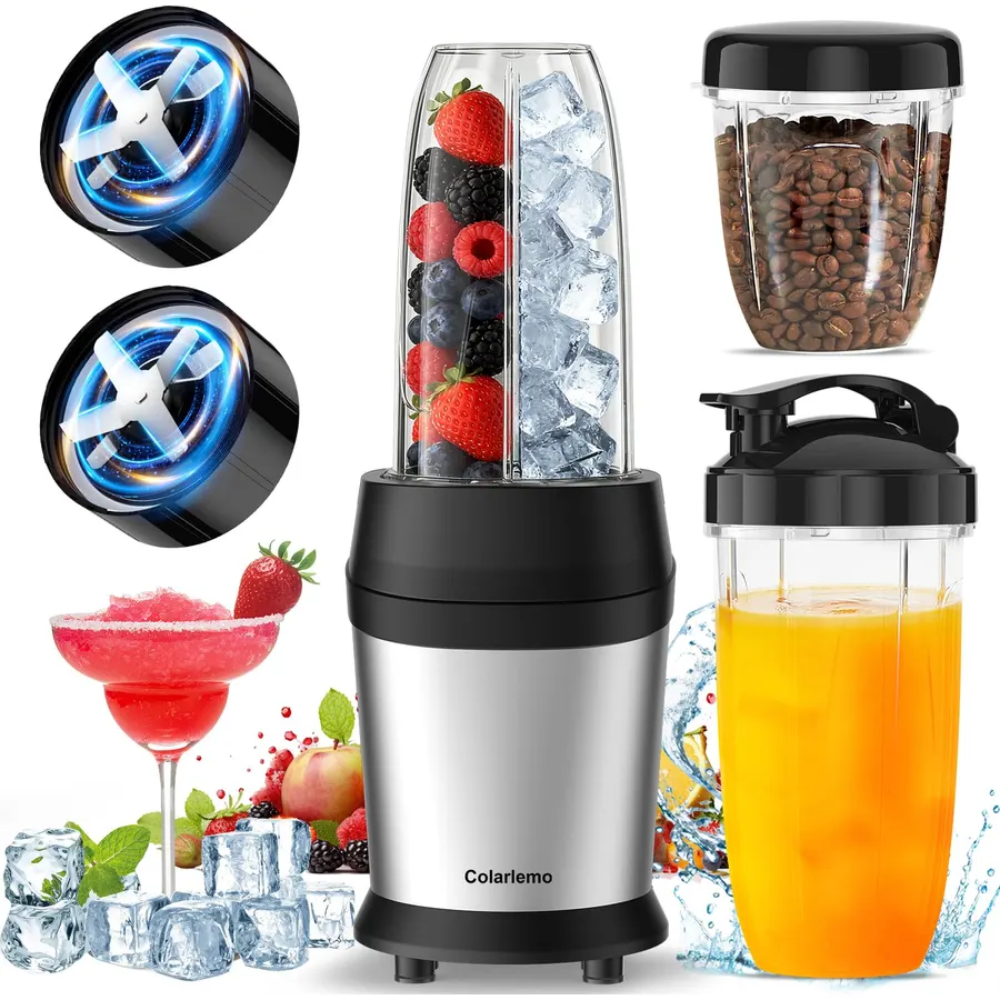 Colarlemo 1200W Smoothie Blender, Personal Kitchen Blender, Ice Crushing
