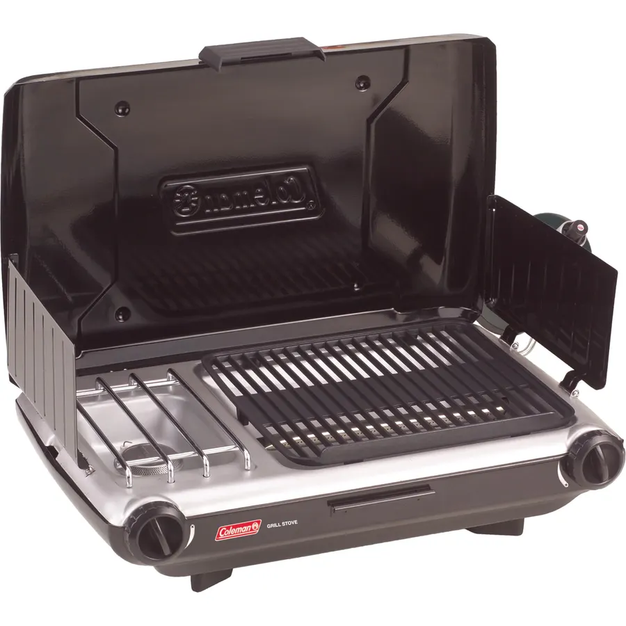Coleman Tabletop 2-in-1 Grill & Stove, 2 Adjustable Burners, 20,000 BTUs