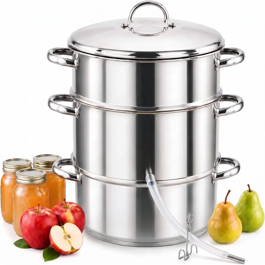 Cook N Home Stainless Steel Steam Juice Extractor, 11-Qt Steam Juicer Pot