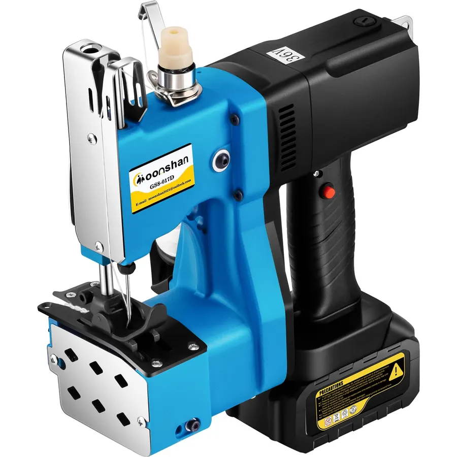 Cordless Bag Closer Machine, Industrial Bag Closing Machine Bag Sewing Machine Automatic Thread Cutting Machine for Packing Woven Bags Non-woven Fabrics Leather GS7-017D