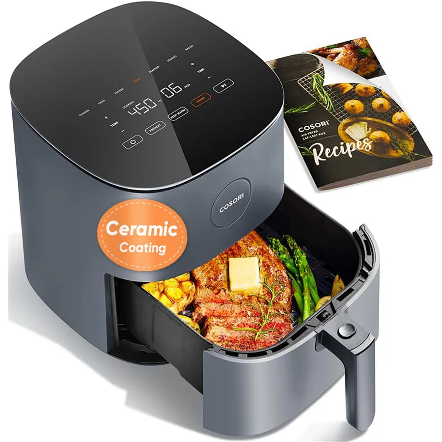 Cosori Air Fryer Pro LE 5 Qt, 9-in-1, Ceramic Coating, Shake Reminder, Grey