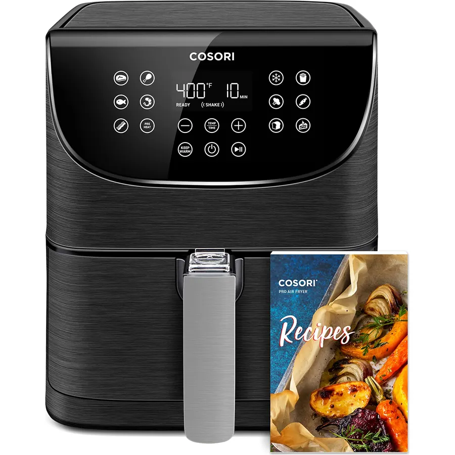 COSORI Pro Gen 2 Air Fryer 5.8QT, Upgraded Version with Stable Performance & Sleek New Look, 13 One Touch Functions, 100 Paper & 1100 Online Recipes, Dishwasher-Safe Detachable Square Basket, Black