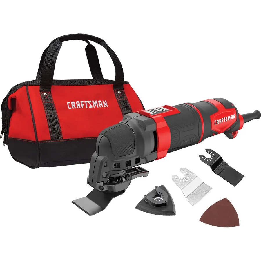 CRAFTSMAN Oscillating Tool Kit with Sandpaper and Blades, 3-Amp, 14-Pieces, Corded (CMEW400)