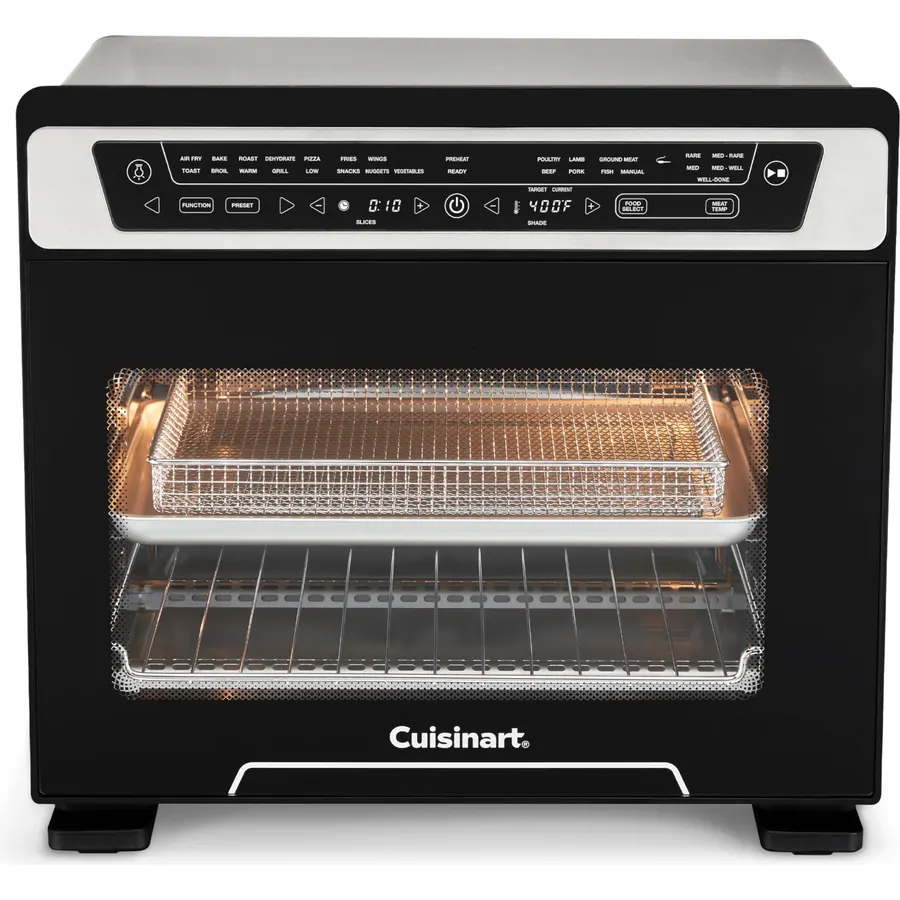 Cuisinart 15-in-1 Extra-Large Digital Air Fryer Oven with 9"x13" 2-in-1 Pan, Air Fry 4 Lbs of Wings, Cook a 13 Lb Turkey or 5+ Lb Chicken, Toast 9 Slices of Bread, and Bake a 13" Pizza, TOA-112