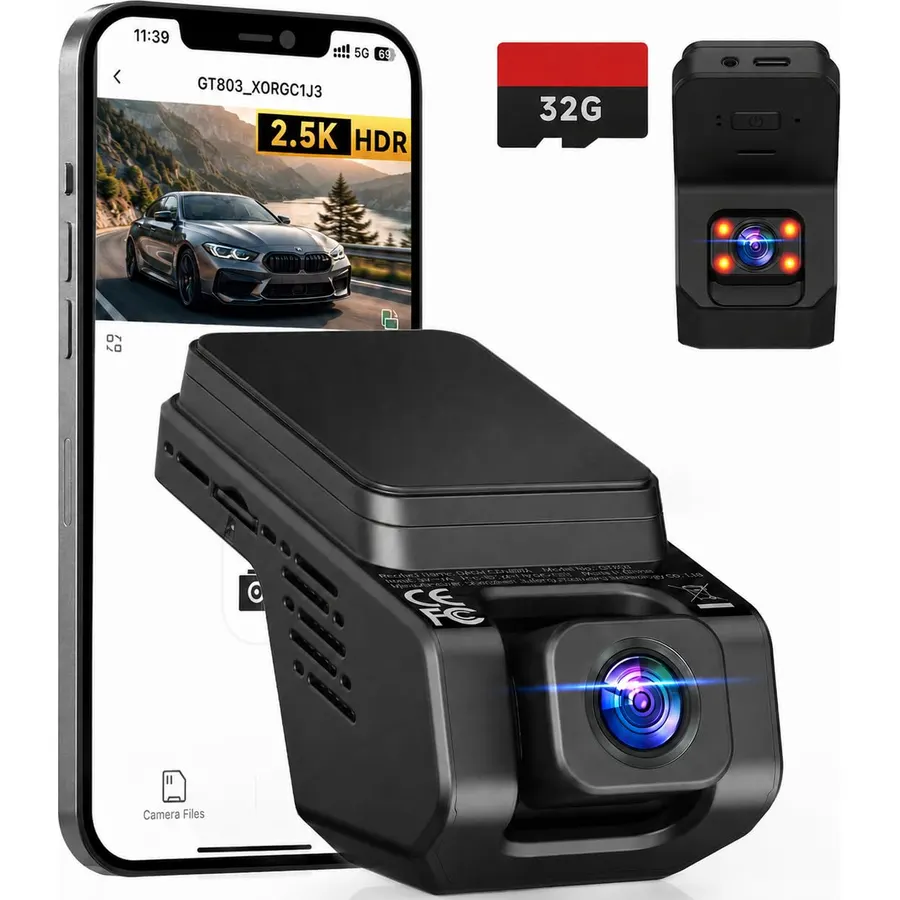Dash Cam Front and Inside, 2.5K+ 1080P Cabin Camera for Cars with 32GB Card