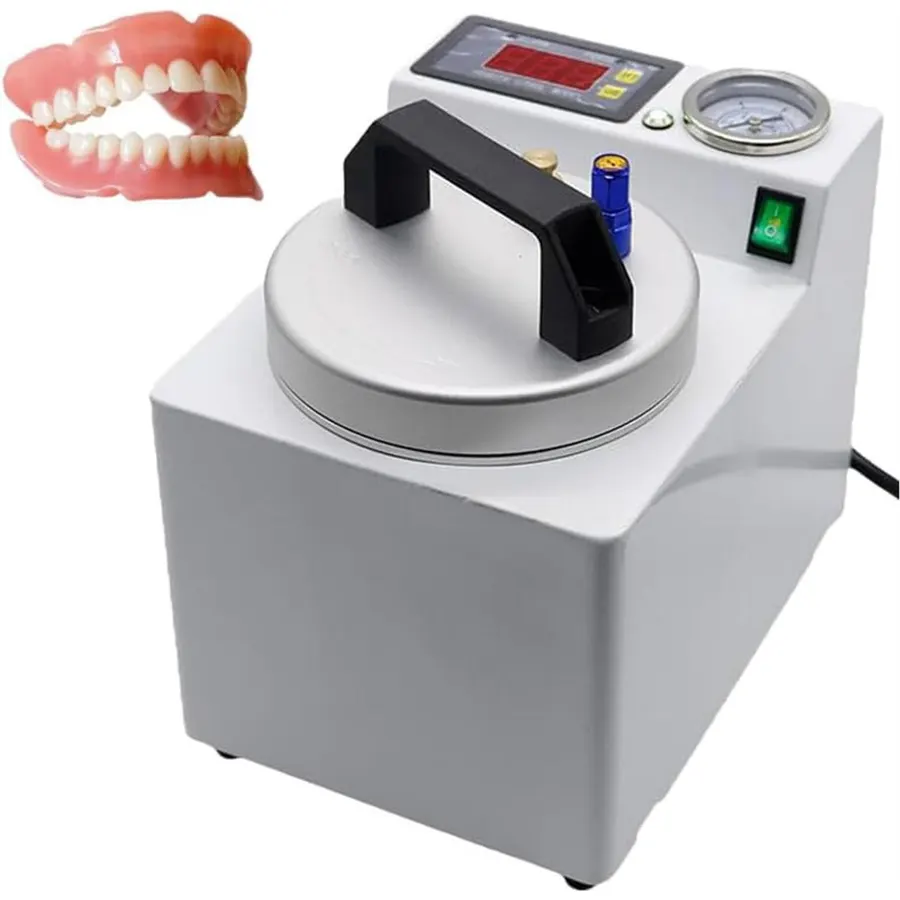 Dental Pressure Polymerizer 65W with Air Pump, Instant Denture Base Curing Unit for Lab, Auto Temp Control 50C, Compact Portable Design for Crowns and Bridges