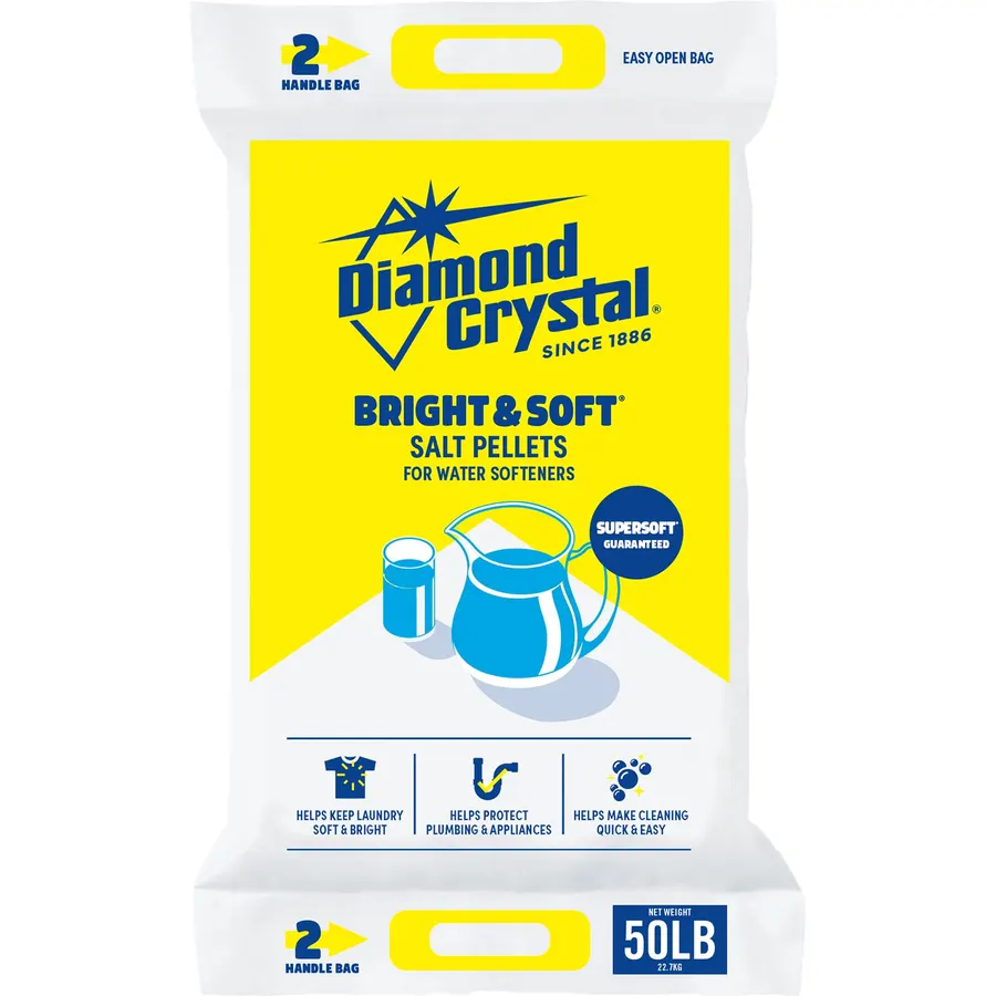 Diamond Crystal Bright & Soft Water Softener Salt Pellets, 50 Pounds