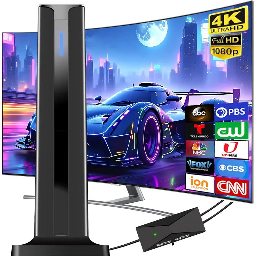 Digital TV Antenna Indoor, HD Antenna for Smart TV with 3M Stick Base