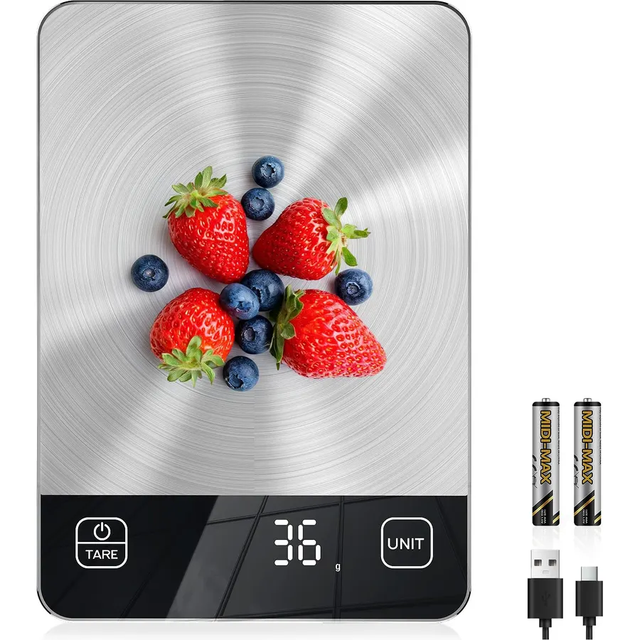 Diyife 33lb Rechargeable Digital Kitchen Scale for Cooking, 9 x 6.3inch