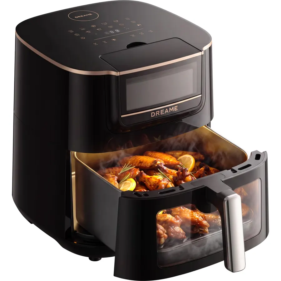 Dreame 7Qt Large Air Fryer, SmartSteam, 6-in-1, No-Flip, Ceramic Coated