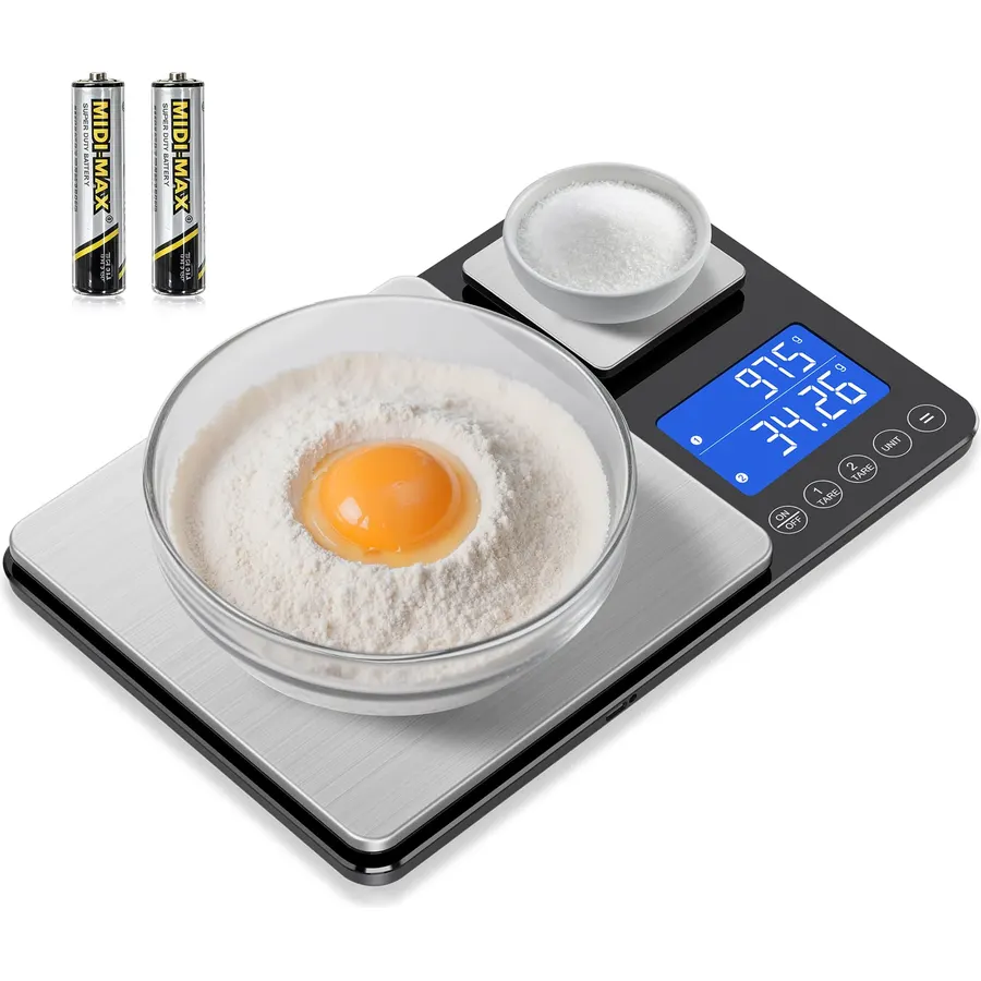 0.001oz/33lbs Dual Platform Food Kitchen Scales Digital Weight Grams and Ounces, Two Precisions Kitchen Scale for Sourdough Bread, Baking and Cooking with 7 Units Tare, Accumulation Functions