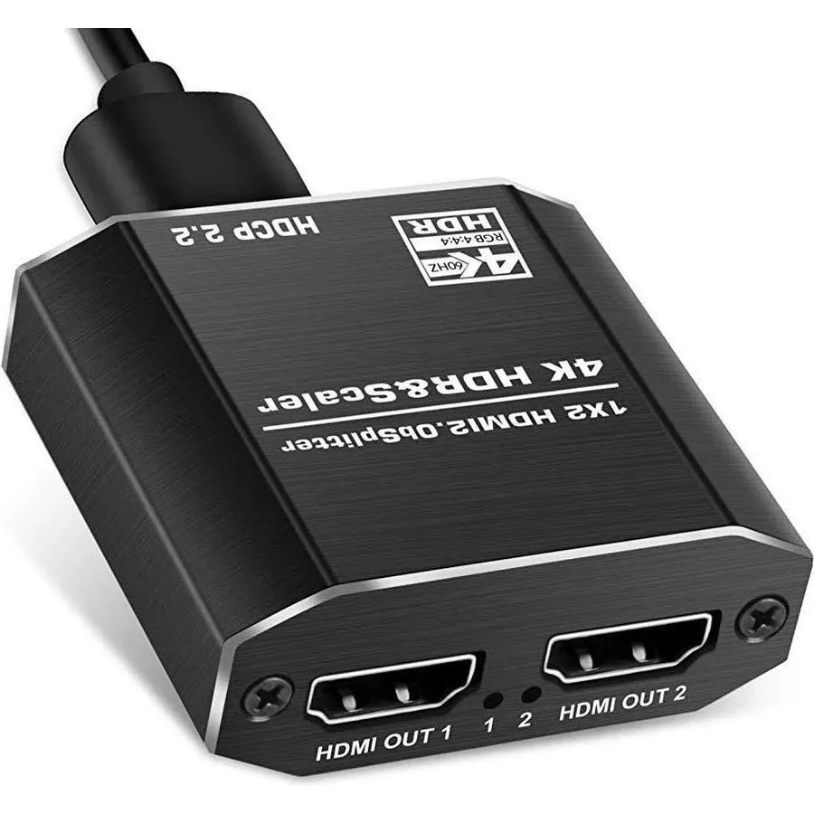 Easyday HDMI Splitter 1 in 8 Out - 4K Aluminum Ver1.4 HDCP Supports 3D 4K@30HZ 4K@60HZ Full HD1080P for Xbox PS4 PS3 Fire Stick Roku Blu-Ray Player Apple TV HDTV (1X8 4K x 2K HDMI & HDCP1.4)