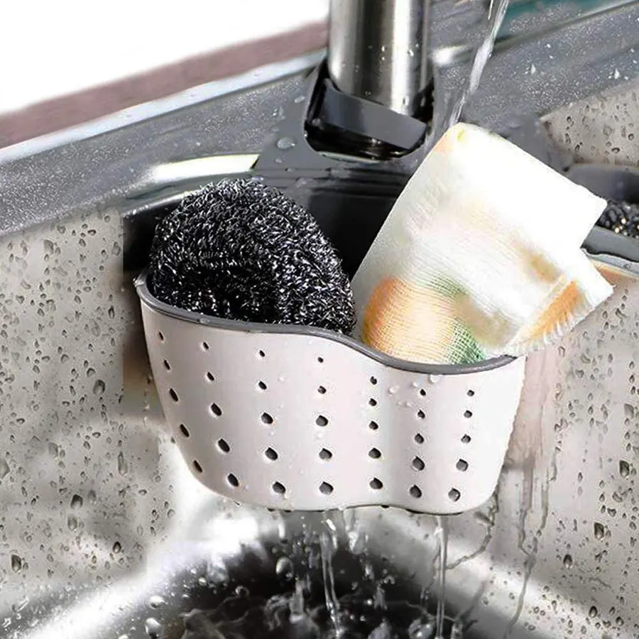 3-Pack Silicone Soap Dish, Sponge Holder for Sink, Kitchen Soap Tray, Bathroom Soap Holder, Sponge Tray with Drain (Black)