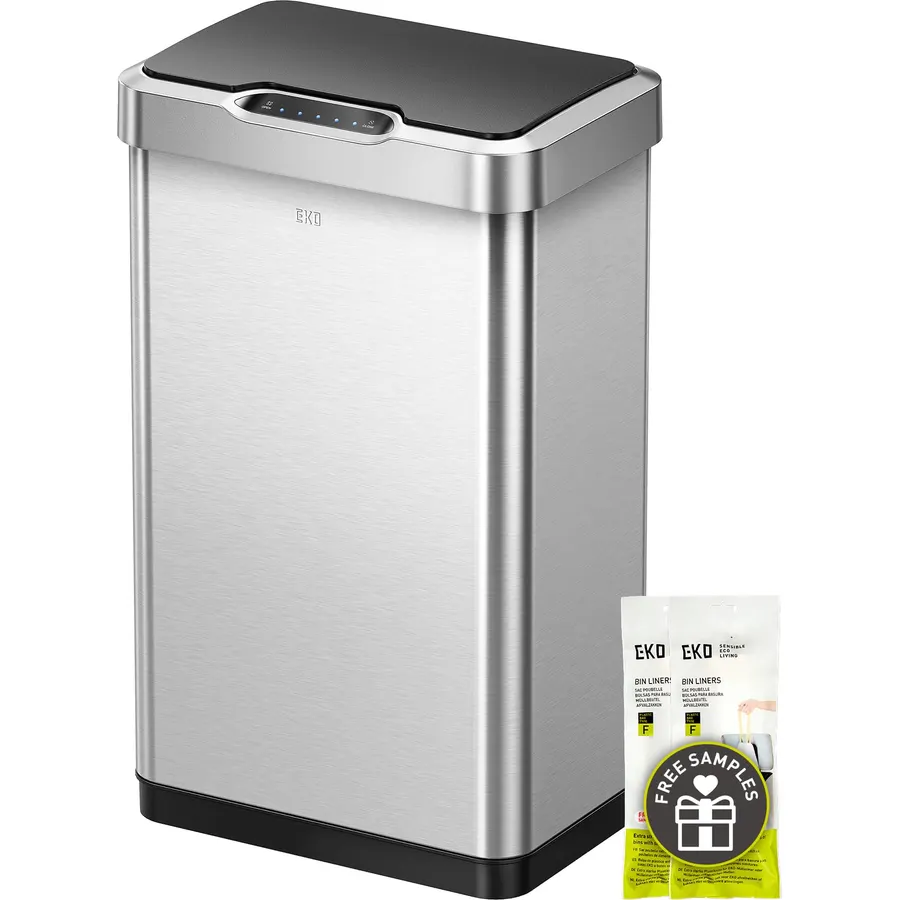 EKO 13.2 Gallon Touchless Motion Sensor Kitchen Trash Can, Matte Black