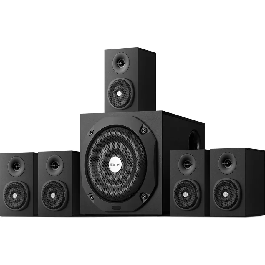 5.1 Channel Home Theater System, 500W Peak Surround Sound Speakers with 10-Inch Powered Subwoofer, Bluetooth 5.0, HDMI ARC, RCA, USB, FM Radio and Remote Control for TV, Movies, Music