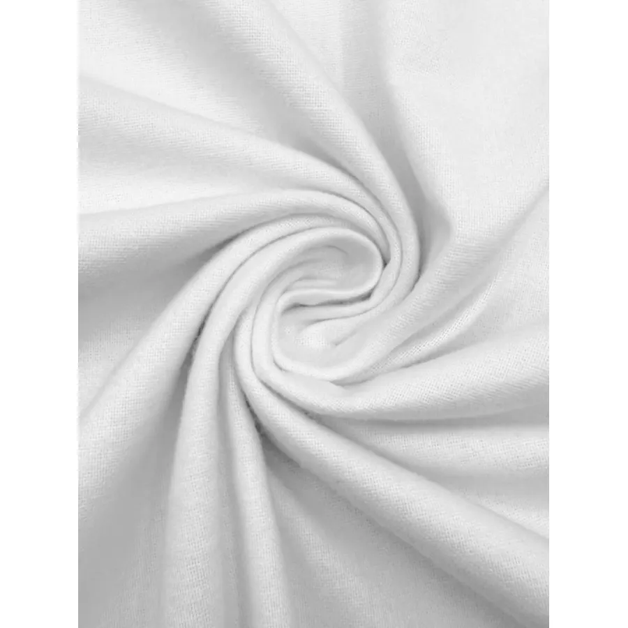 EOVEA - 100% Cotton Flannel Fabric by The Yard – Soft Brushed Flannel for Sewing, Quilting, PJ, Blankets & Crafts – Warm Breathable Cotton Fabric – 42 Inch Wide (White,2 Yard)