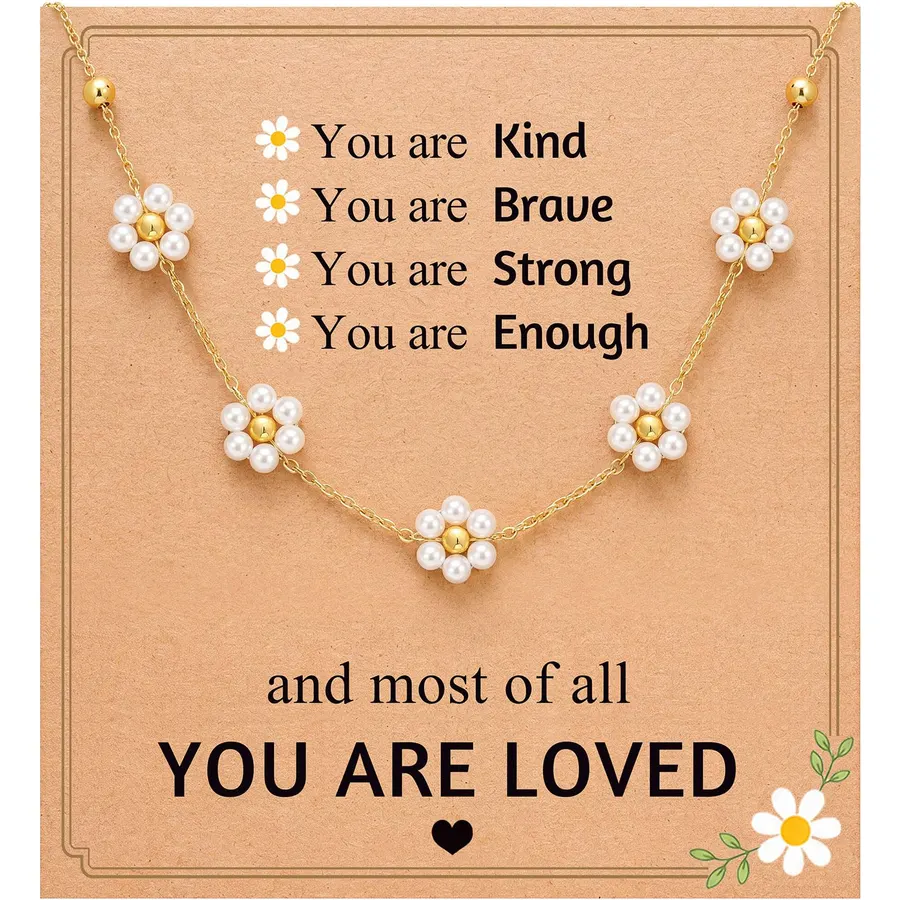 Eryuor Brighten Her Day, Daisy Necklace Cute Gifts for Tween Teen Girls
