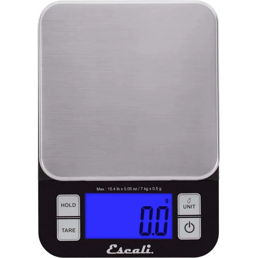 Escali Nutro Digital Food Scale, Multi-Functional Kitchen Appliance, Precise Weight Measuring and Portion Control, Baking and Cooking Made Simple, Stainless Steel Platform, Black, 1 Unit