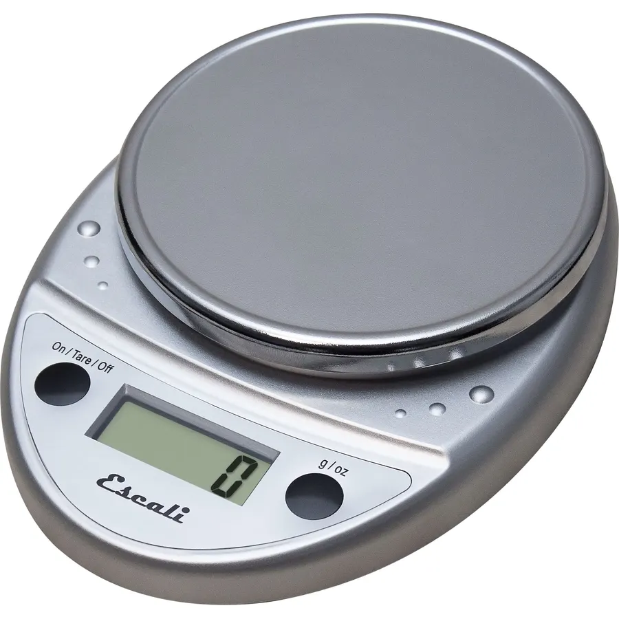 Escali Primo Digital Food Scale Multi-Functional Kitchen Scale and Baking Scale for Precise Weight Measuring and Portion Control, 8.5 x 6 x 1.5 inches, Chrome