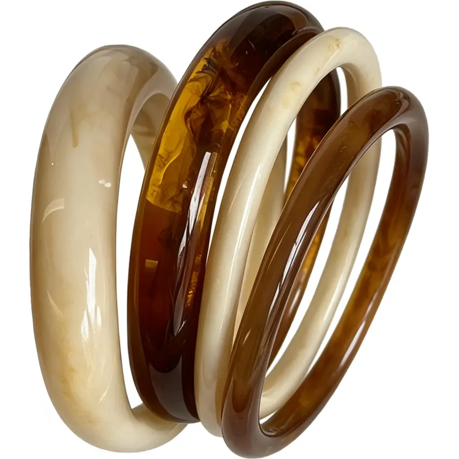 ÌF ME Acrylic Bangles Bracelets for Women, Irregular Acrylic Resin Chunky Bracelets Geometric Fashions Thick Statement bangle Set