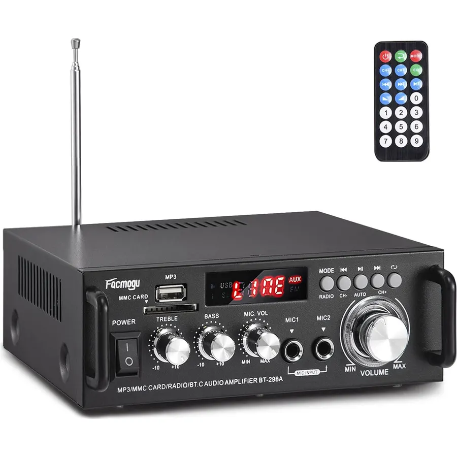 Facmogu 298A 2 Channel Bluetooth 5.0 Audio Amplifier 300W Wireless Amp