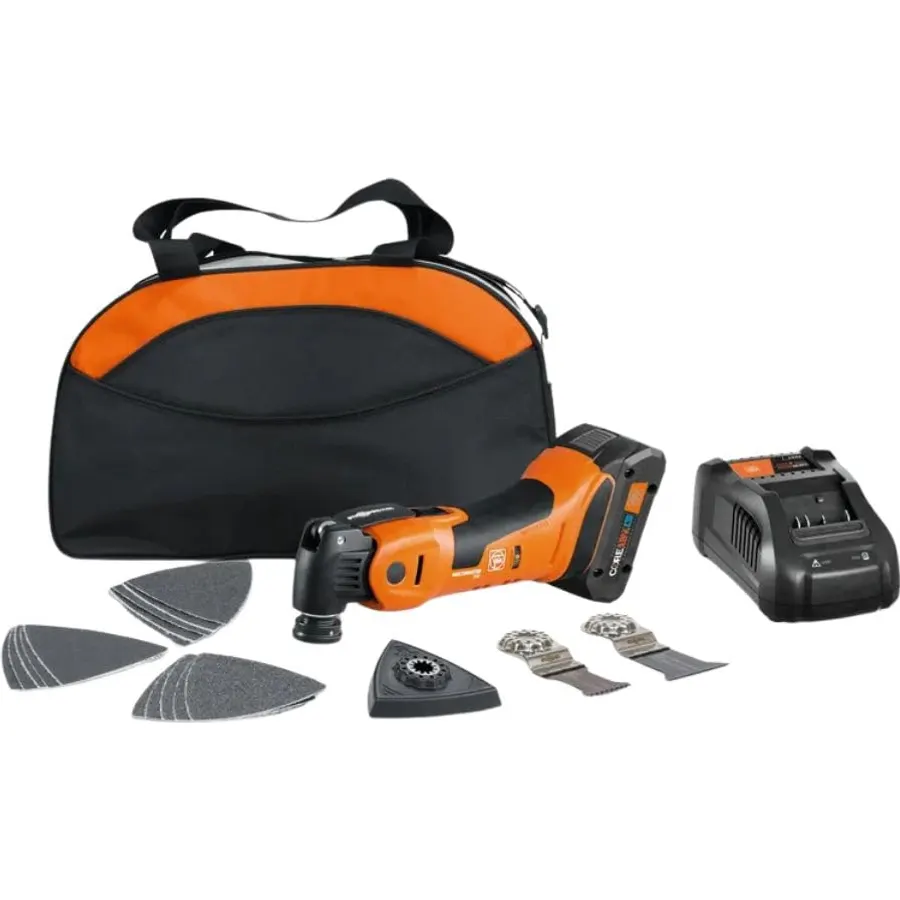 Fein Cordless MultiMaster AMM 700 AS 4 Ah with Nylon Bag for Interior Construction and Renovation - Starlock Max Mount, QuickIn System, AMPShare/Bosch 18V Battery Compatible - 71293664090