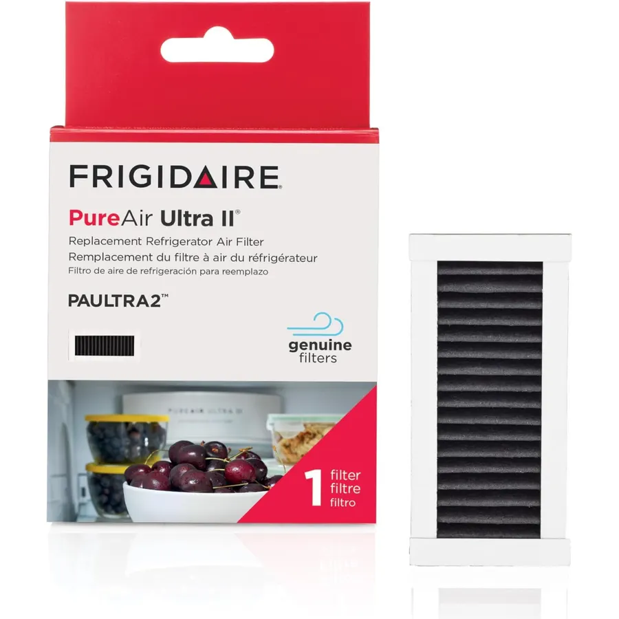 FRIGIDAIRE PAULTRA2 Pure Air Ultra II Refrigerator Air Filter with Carbon Technology to Absorb Food Odors, 3.8 Inch x 1.8 Inch, White (Pack of 6)