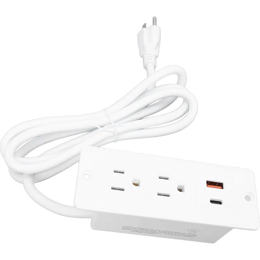 FTVOGUE Recessed Desk Outlet with 2 Outlets 1 USB C Fast Charging (White)