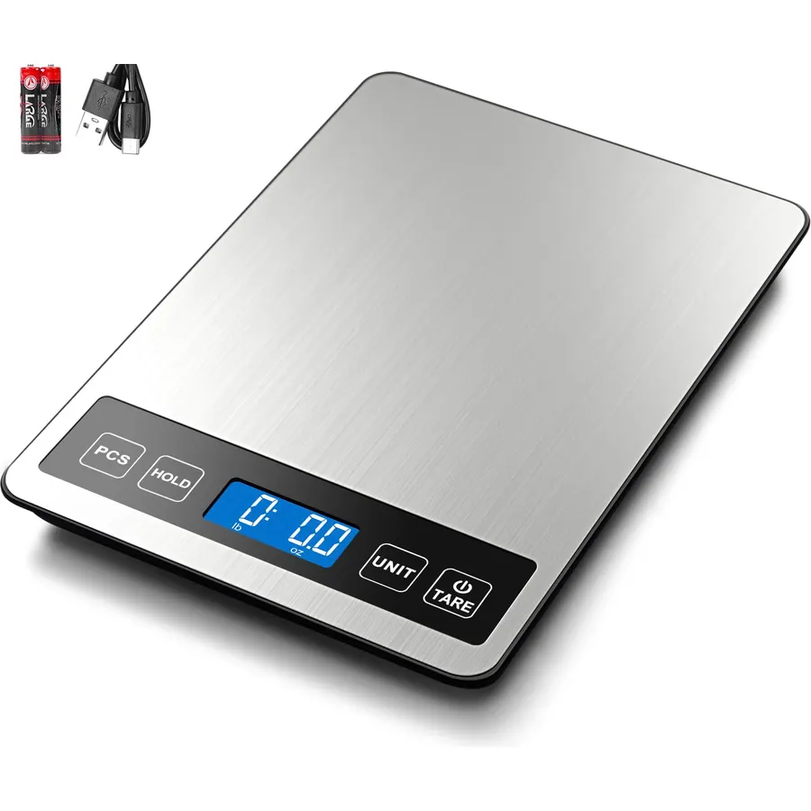 Fuzion Food Scale, 22lb/0.1oz Digital Kitchen Scale - 7 Units, Tare & PCS