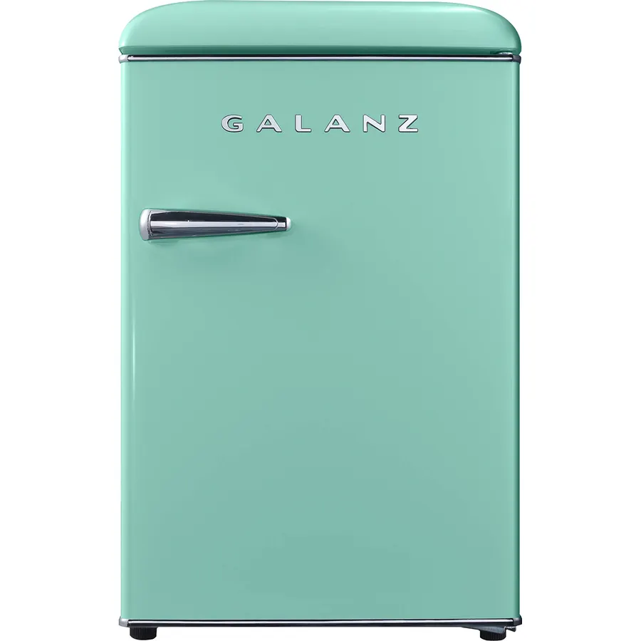 Galanz GLR25MGNR10 Retro Compact Refrigerator, Mini Fridge with Single Doors, Adjustable Mechanical Thermostat with Chiller, Green, 2.5 Cu Ft