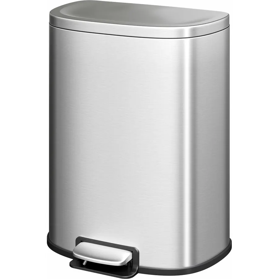 Garvee 30L Stainless Steel Step Trash Can for Kitchen D-Shape Quiet Close