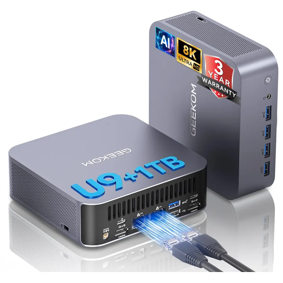 GEEKOM GT15 Max Mini PC,Intel Core Ultra9 285H(99 TOPS)|32GB DDR5+1TB SSD