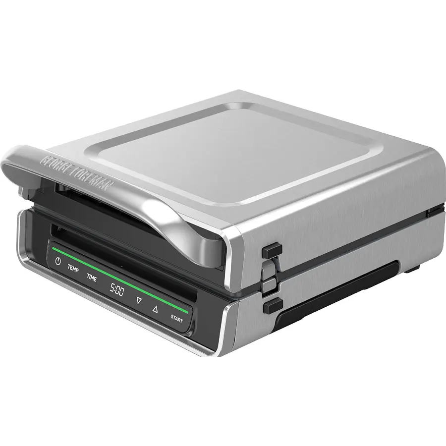 George Foreman Smokeless - Digital Smart Select, Family Size (4-6 Servings), Stainless Steel, GRD6090B