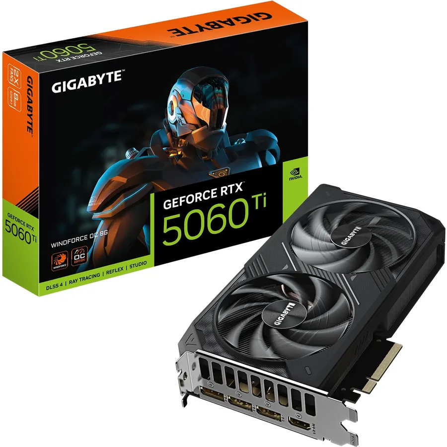 GIGABYTE GeForce RTX 5050 WINDFORCE OC 8G Graphics Card, 8GB 128-bit GDDR6, PCIe 5.0, WINDFORCE Cooling System, GV-N5050WF2OC-8GD Video Card