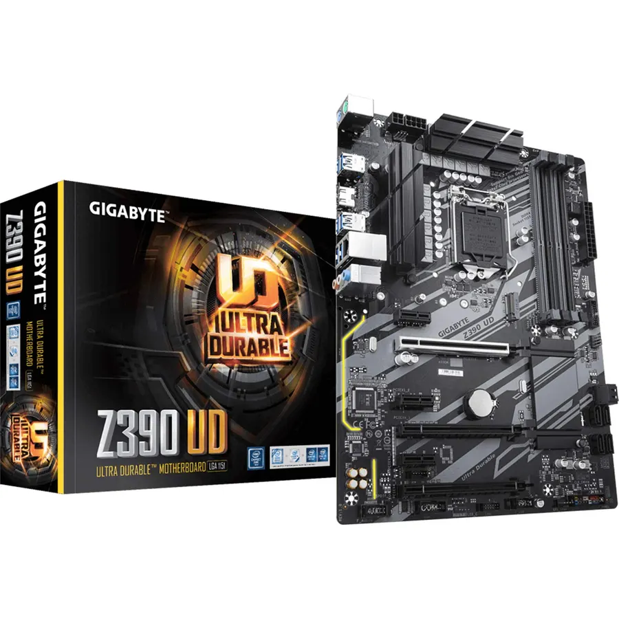 GIGABYTE Z390 UD (LGA 1151 (300 Series) Intel Z390 SATA 6Gb/s ATX Intel Motherboard for Cryptocurrency Mining with Above 4G Decoding, 6 x PCIe Slots)
