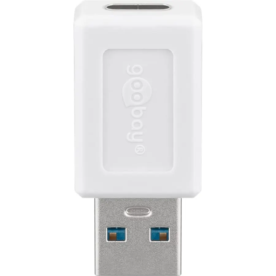 Goobay 55225 USB-C/USB-A OTG Super Speed Adapter for Connecting Charging Cables - Converts USB-A Female to USB-C Female