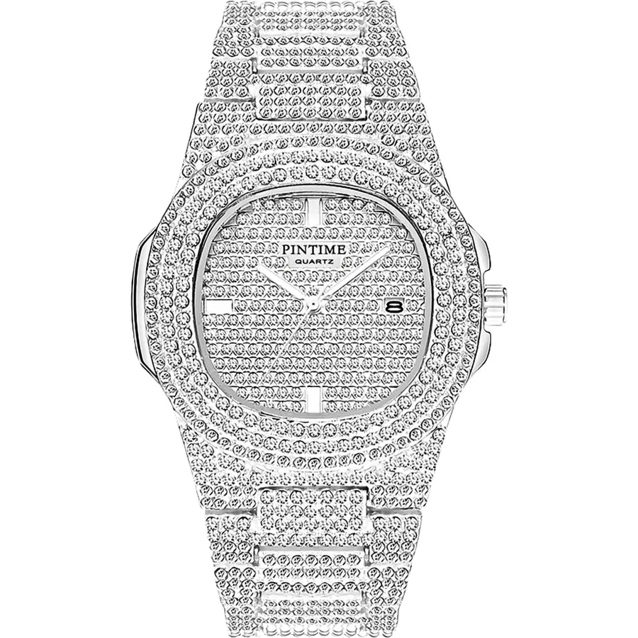 Gosasa Luxury Unisex Crystal Diamond Watches Big Face Women's Men's Watch