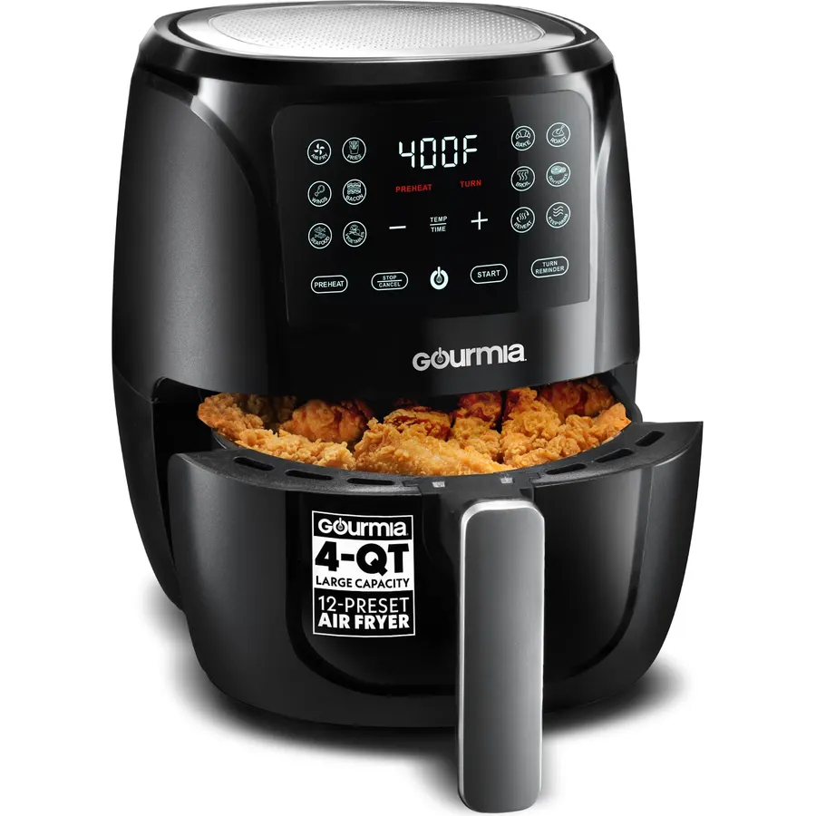 Gourmia Air Fryer - 8 Qt Basket Capacity, 12 Presets, Stainless Steel