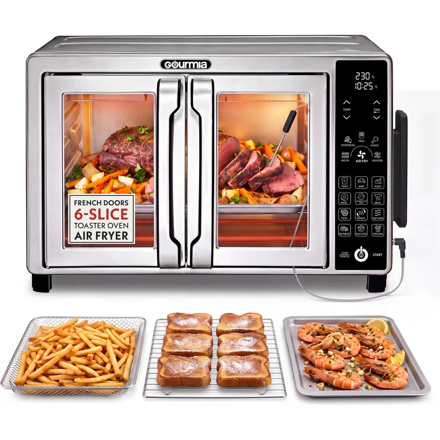 Gourmia Toaster Oven - 6-Slice Capacity, Digital Display, Stainless Steel