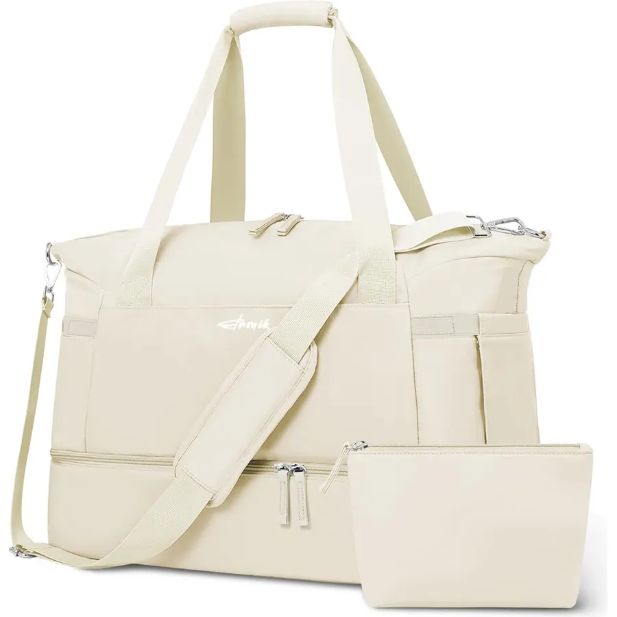 Gym Bag for Women, Personal Item Travel Bag with Shoes Compartment for Trip