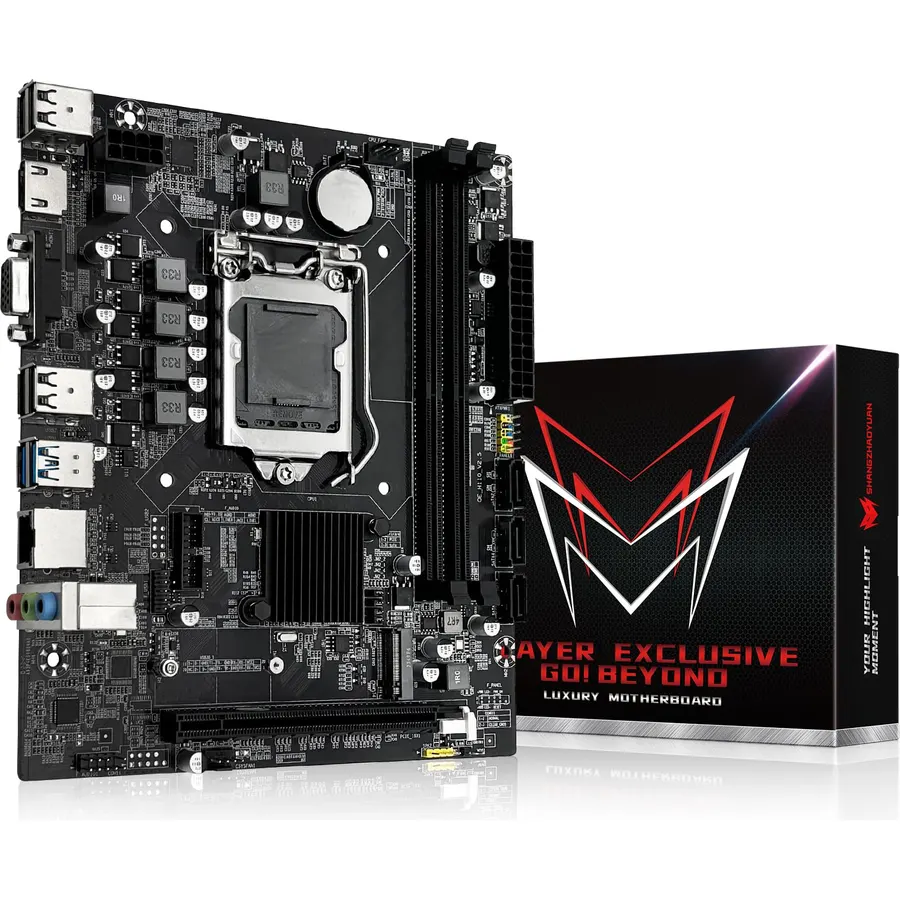 H110 LGA 1151 Motherboard for Intel 6-9th Gen Core i3/i5 Pentium, Celeron Series Processors, DDR4, PCIe x16, NVME/NGFF M.2, VAG, HDMI-Compatible, SATA 6Gbps