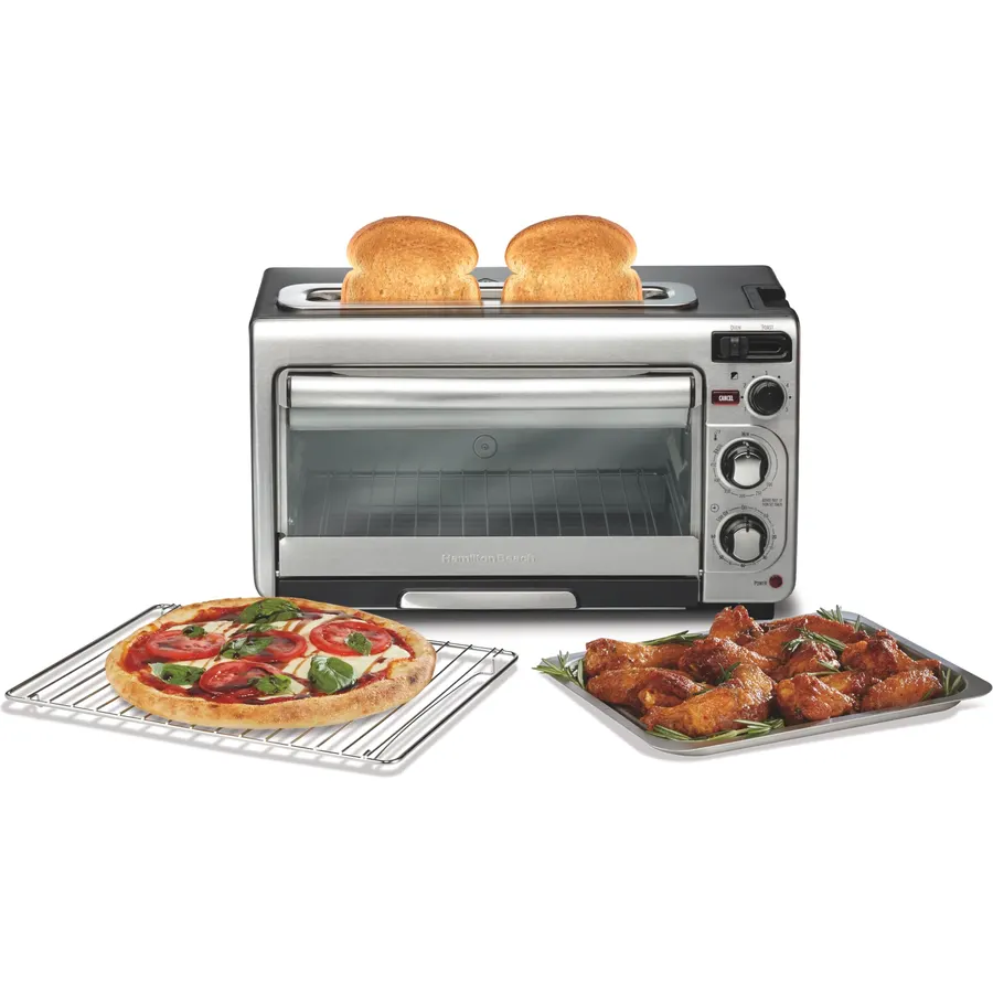 Hamilton Beach 2-in-1 Countertop Toaster Oven & Long Slot 2 Slice Toaster
