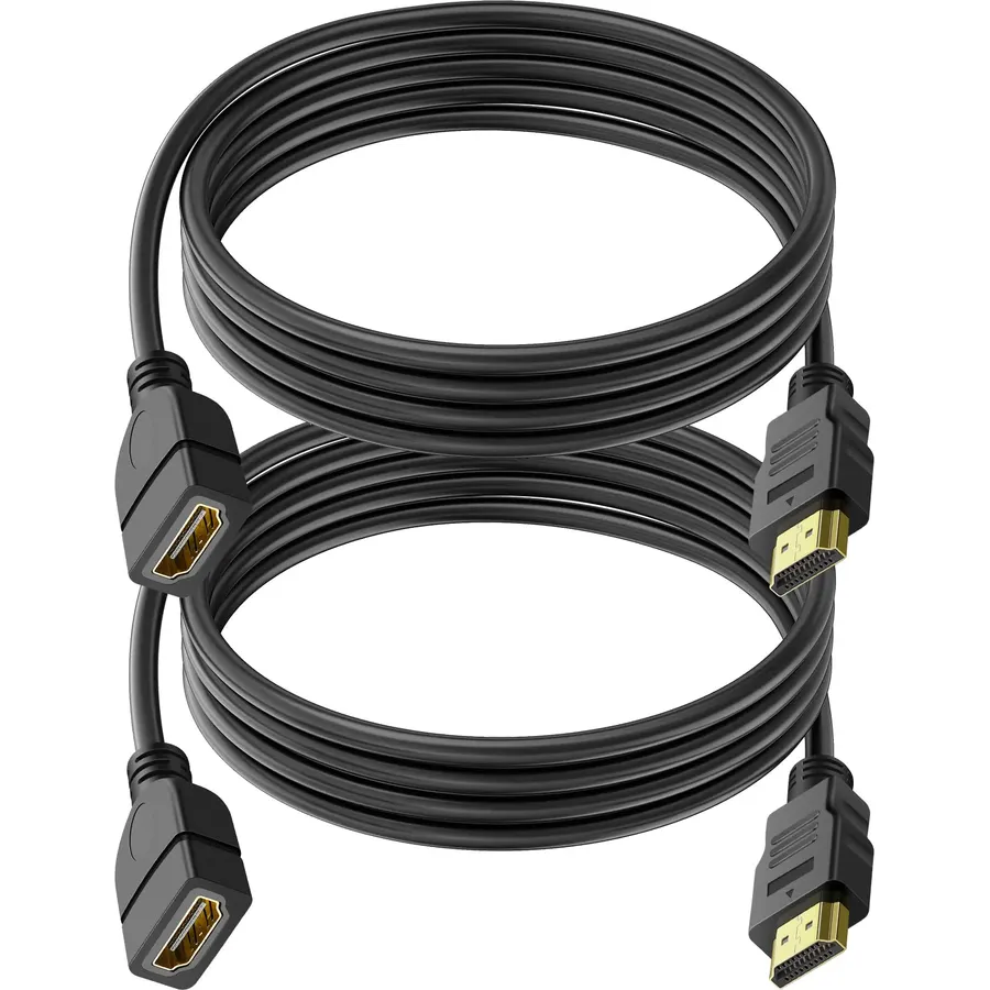 HDMI Extension Cable 3 Feet, 2 Pack Male to Female Extender 1.4