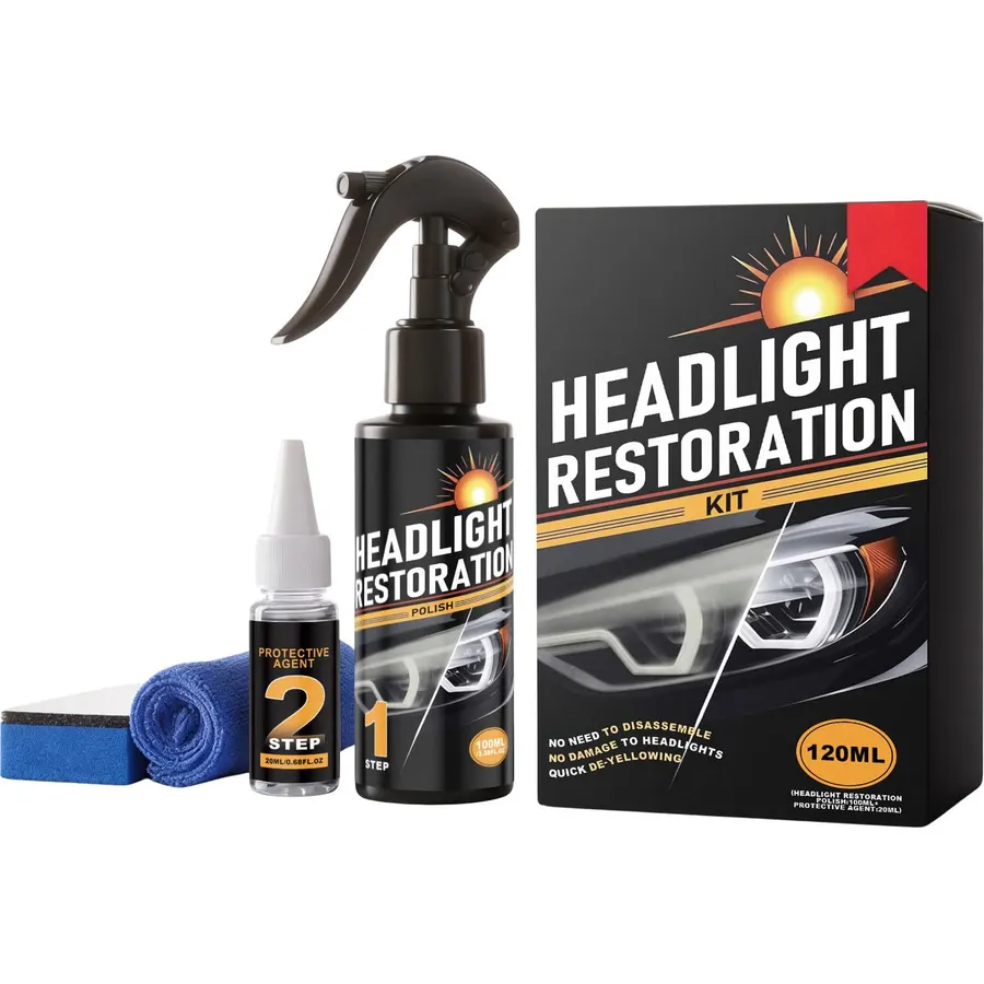 Headlight Restoration Kit,Headlight Restoration,Headlight Cleaner Yellowed Oxidized Foggy Lens Repair Spray,Head Light Restoring Kit,Headlight Cleaner and Restorer Kit